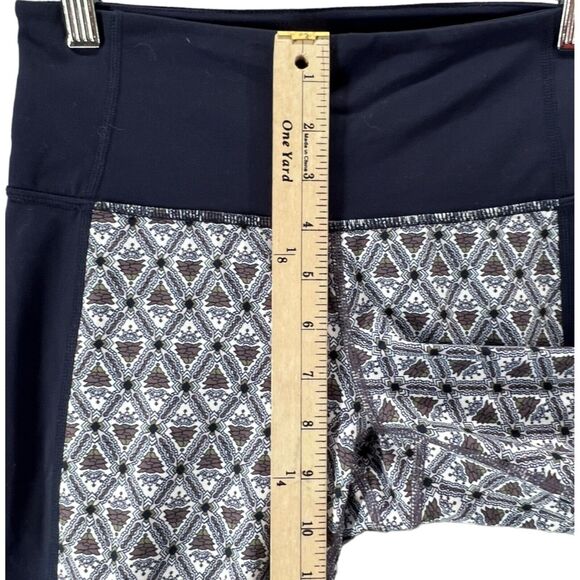 Athleta Leggings Womens S Blue Mosaic Mantra Mesh Capri Activewear Stretch Yoga - Picture 8 of 14